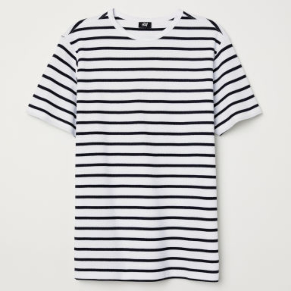 H&M black and white stripes top